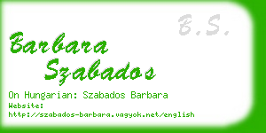 barbara szabados business card